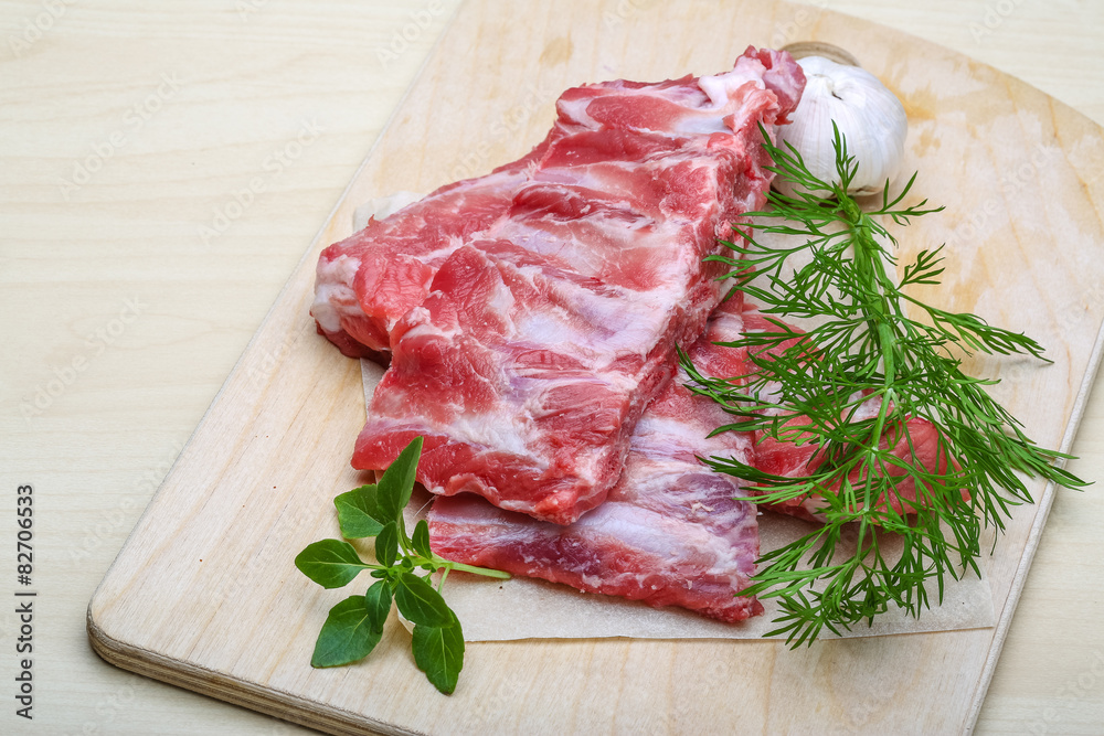 Raw pork ribs Raw pork ribs