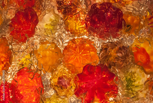 Vászonkép Red and Orange Blown Glass