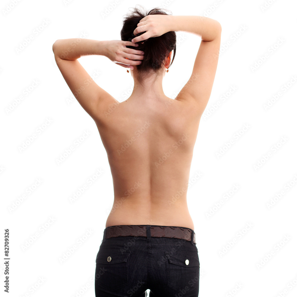 Sexy naked back of a beautiful brunette woman Sexy naked back of a beautiful brunette woman