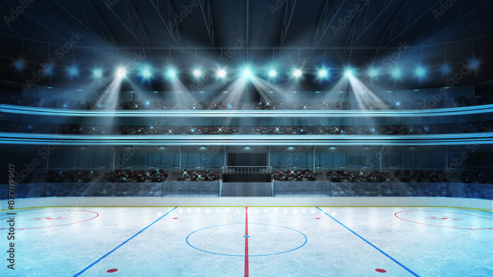 Ice Hockey Stadium View 3D Hole in The Wall C Effect Wall Sticker Decal Mural