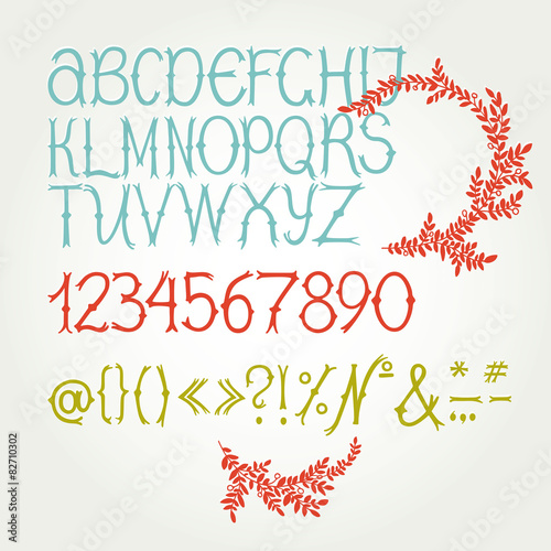  Alphabet letters  lowercase  uppercase. Vector alphabet.