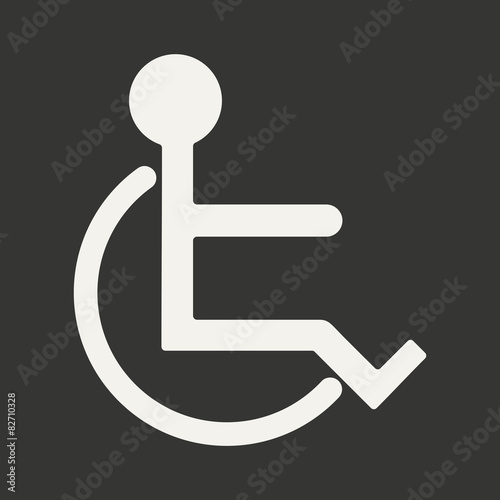 Flat in black and white mobile application wheelchair