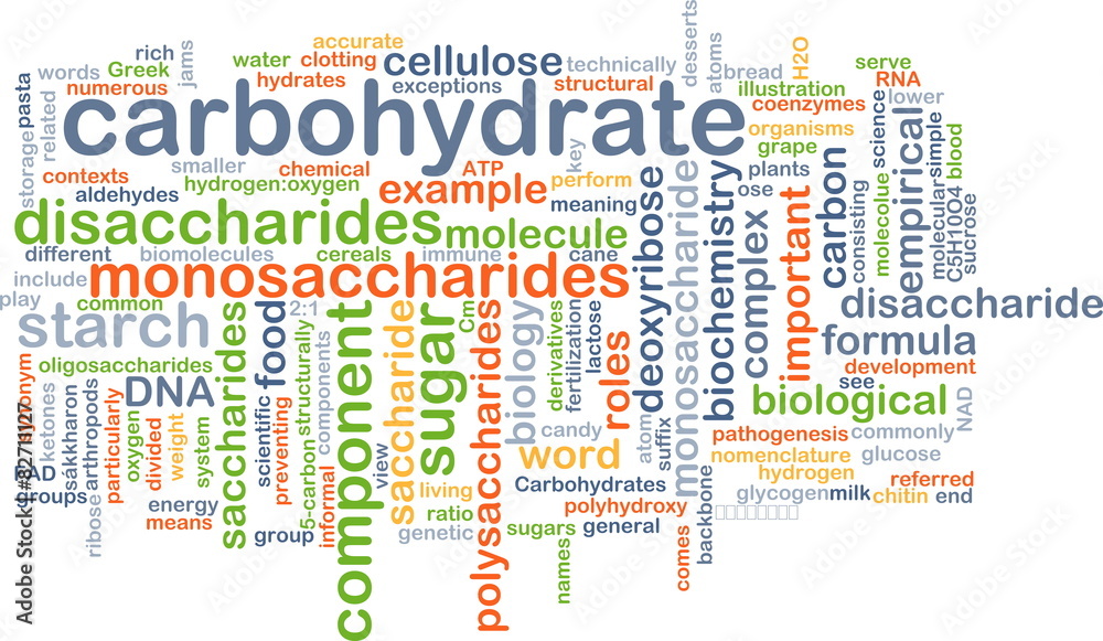 carbohydrate wordcloud concept illustration