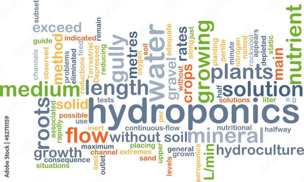hydroponics wordcloud concept illustration
