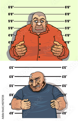 Police mug shots of thief and bandit