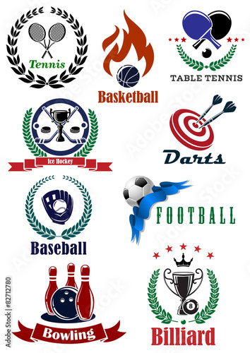 Photography Set of sports tournament emblems and badges