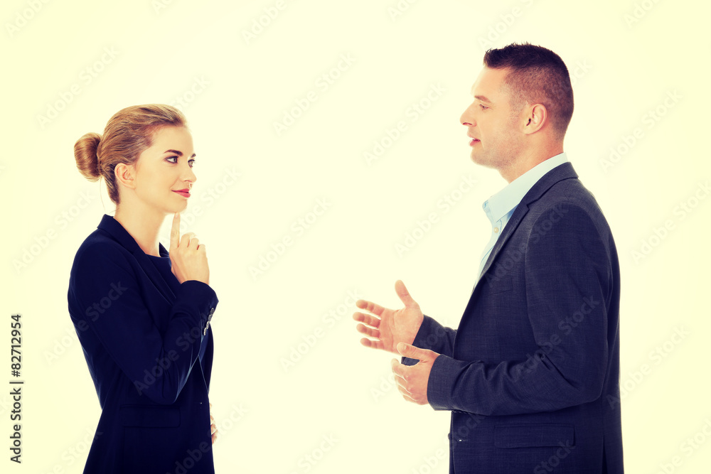 Professional conversation between businesspeople Professional conversation between businesspeople
