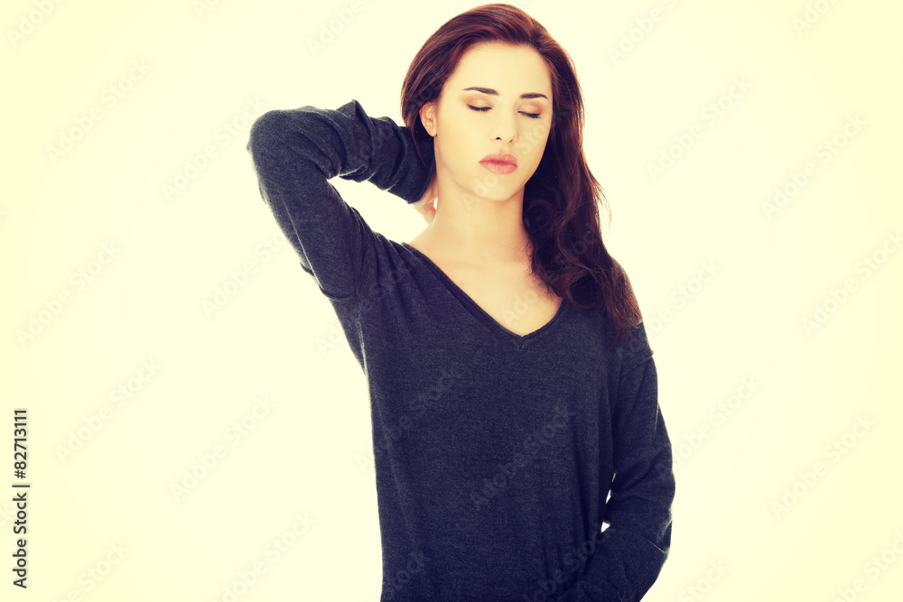 Fototapeta premium Female with neck pain