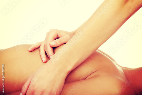 Young woman massage in spa
