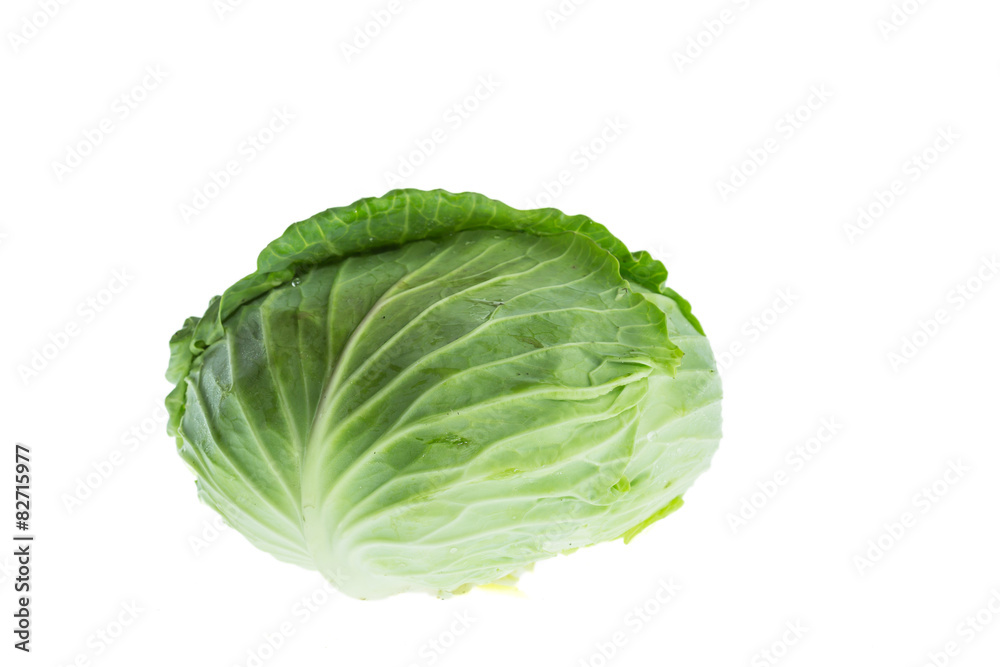 Close up green cabbage isolated on white Close up green cabbage isolated on white