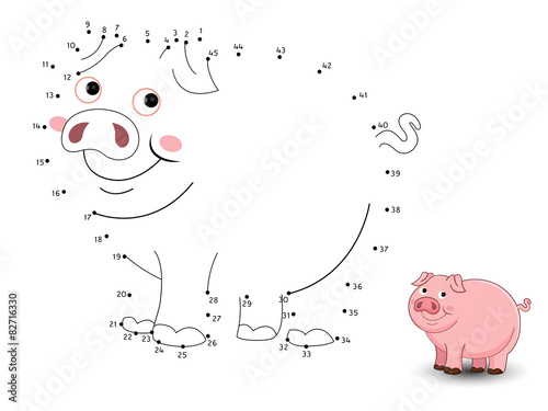 Pig Connect the dots and color