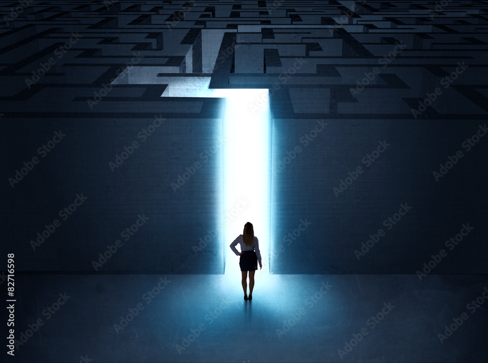 man at the entrance to a maze man at the entrance to a maze