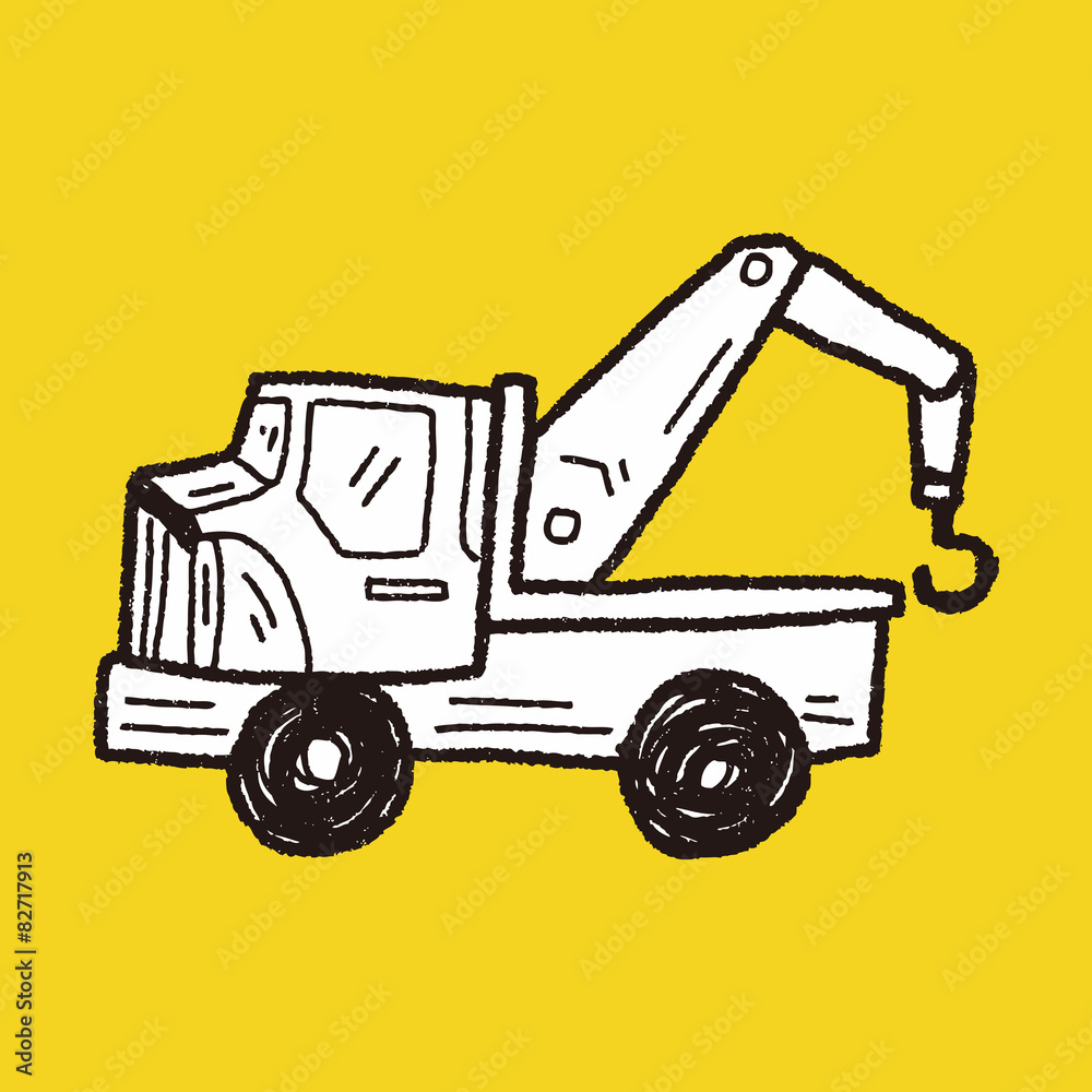 Naklejka premium truck doodle