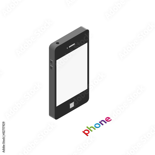 Mobile 3d web isometric infographic concept vector.