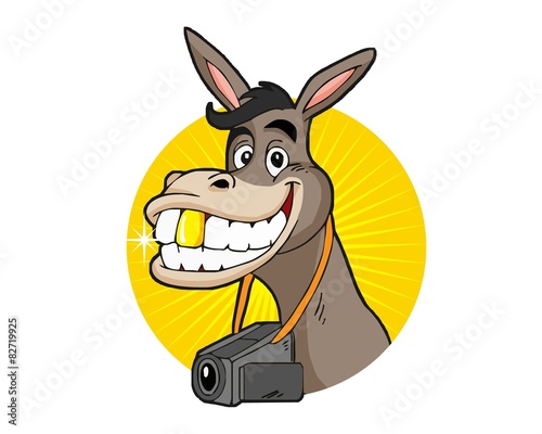 donkey video logo image vector