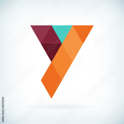 Modern letter Y icon flat design element template