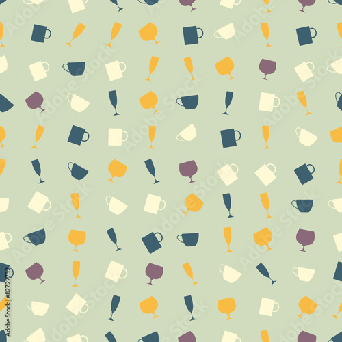 Seamless colorful background made of different kind of dishes 