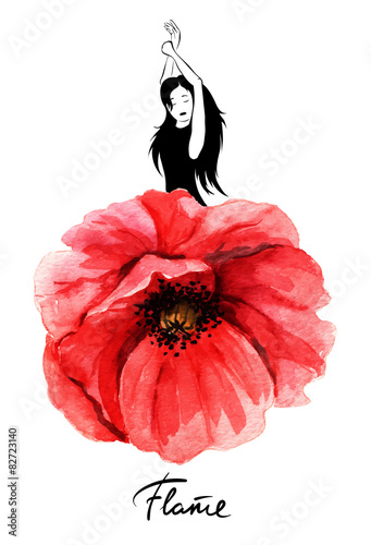 Beautiful flamenco dancer/vector illustration