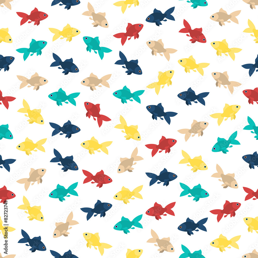 Seamless colorful background made of different goldfish Seamless colorful background made of different goldfish