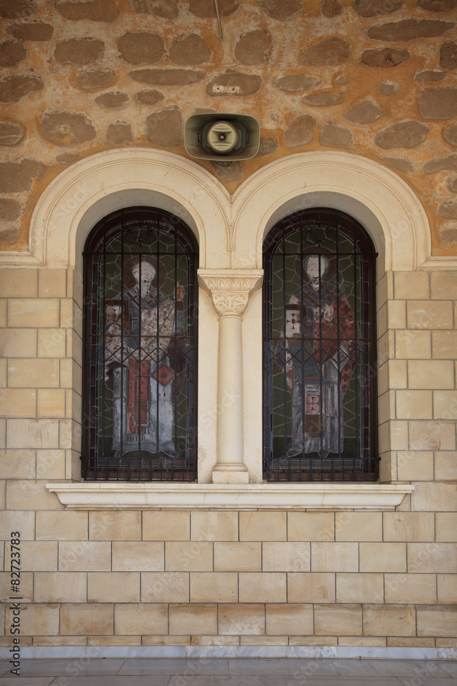 Ancient stained glass in the windows of the Orthodox Church Ancient stained glass in the windows of the Orthodox Church