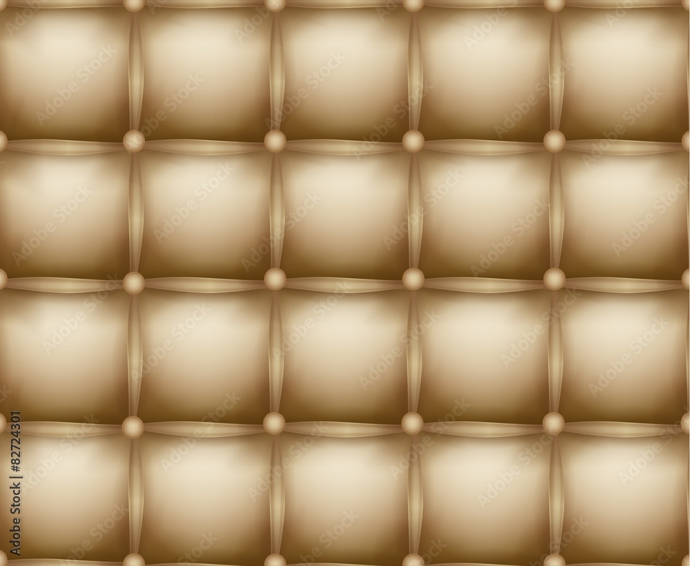 Naklejka premium Vector texture leather upholstery sofa. Buttoned gray background