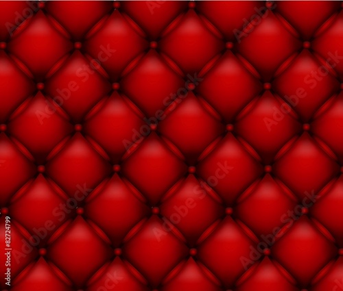 Vector texture leather upholstery sofa. red background