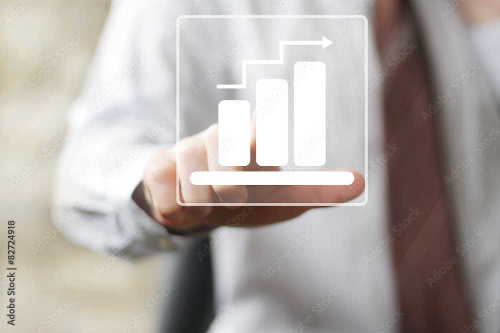 Man with icon chart business diagrams icon web Man with icon chart business diagrams icon web