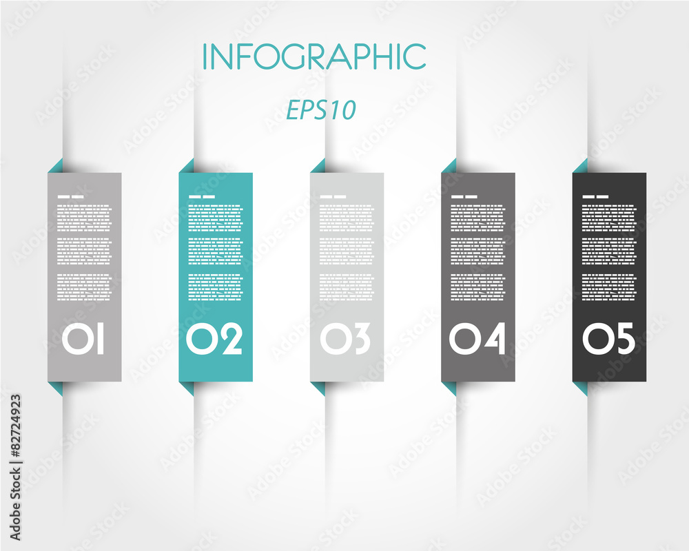 turquoise infographic rectangular tabs - obrazy, fototapety, plakaty 
