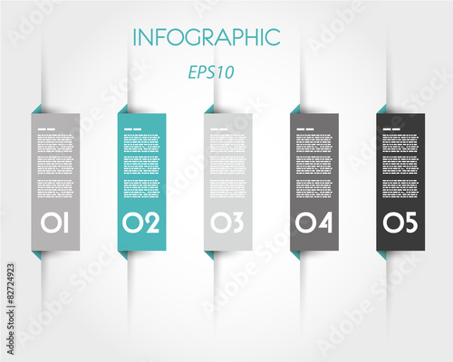 turquoise infographic rectangular tabs photo