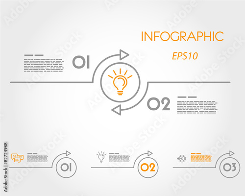 linear infographic arc with ring
