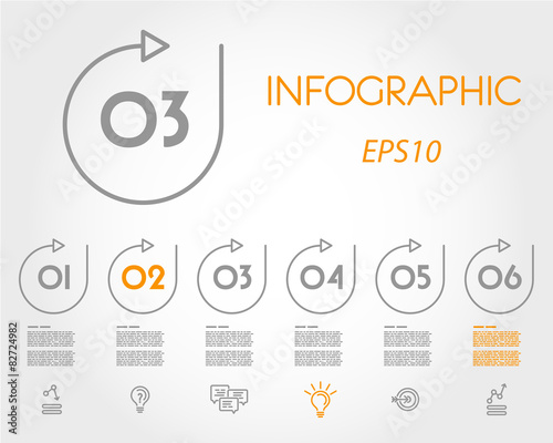 linear infographic set of rings with arrow photo