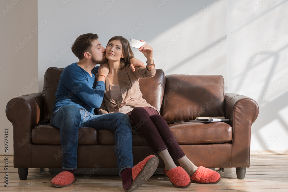 Couple taking a selfie Couple taking a selfie