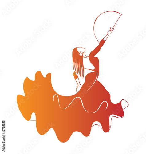 Silhouette flamenco dancer expressive pose
