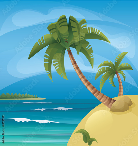 Tropic ocean island lanscape