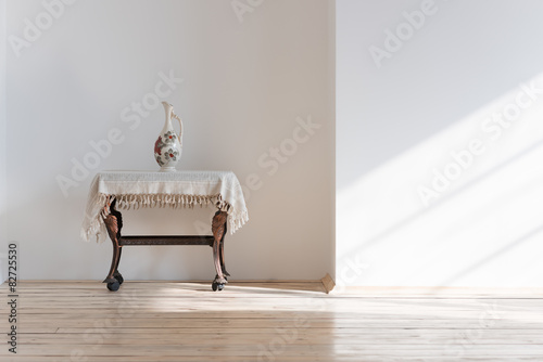 Vintage table and vase photo