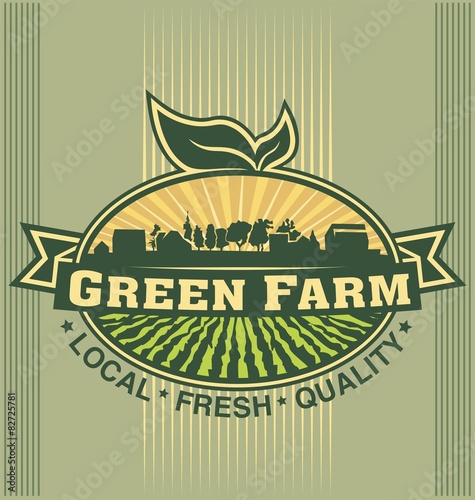 Green vector logo symbol. All elements are separated.