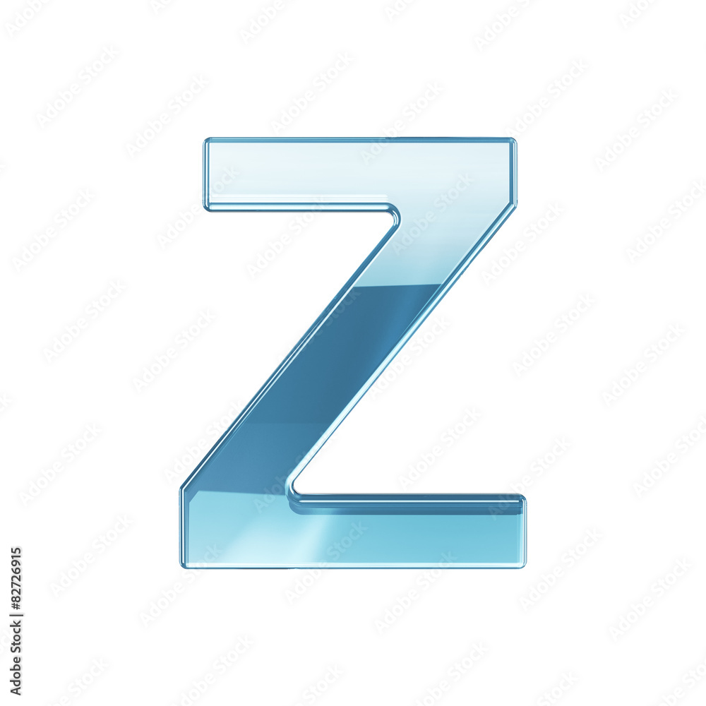 3d render of glass glossy transparent alphabet letter symbol - Z 3d render of glass glossy transparent alphabet letter symbol - Z