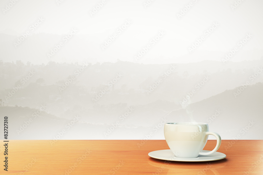 beautiful background with coffee cup and place for your text