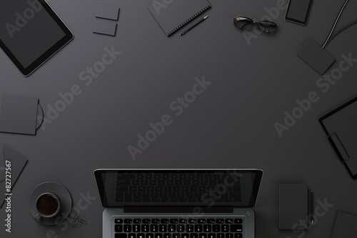Black template for branding identity with copyspace photo