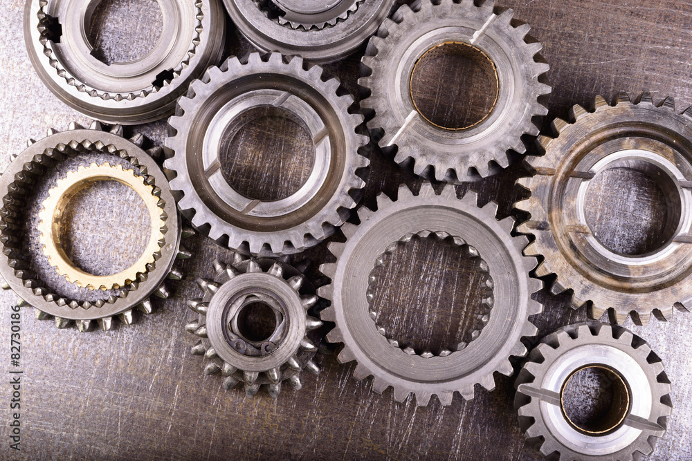 gears on metal background