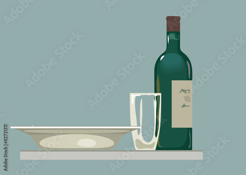 Still life. alcoholic life. Vector