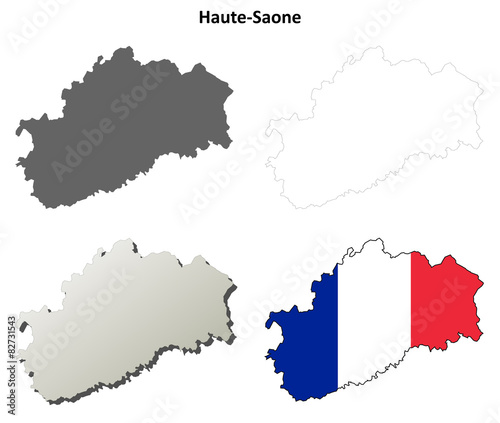 Haute-Saone (Franche-Comte) outline map set