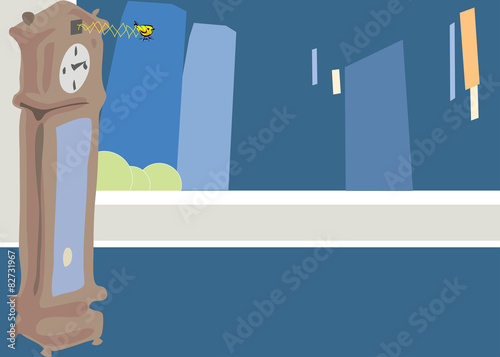 vintage chandelier, cuckoo clocks. Vector