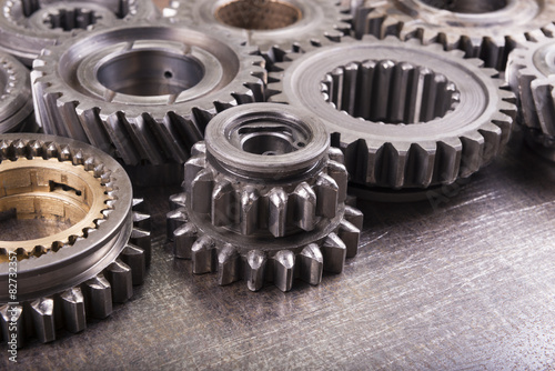 gears on metal background