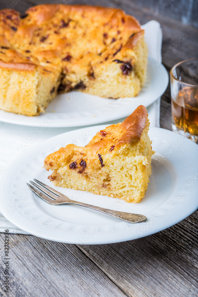 Homemade yeast cake with plum jam Homemade yeast cake with plum jam