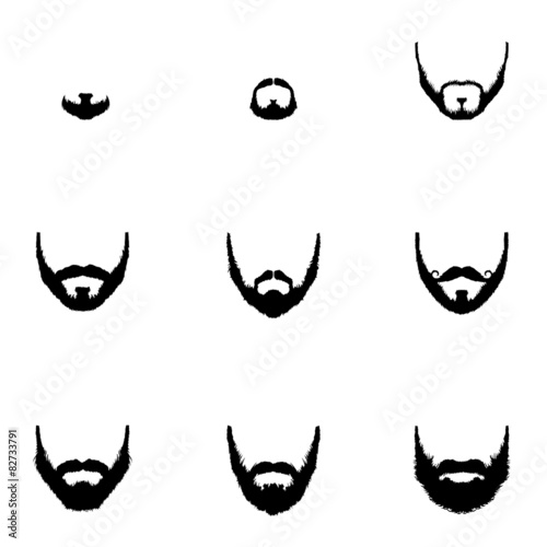 Vector Set of Beard Silhouettes