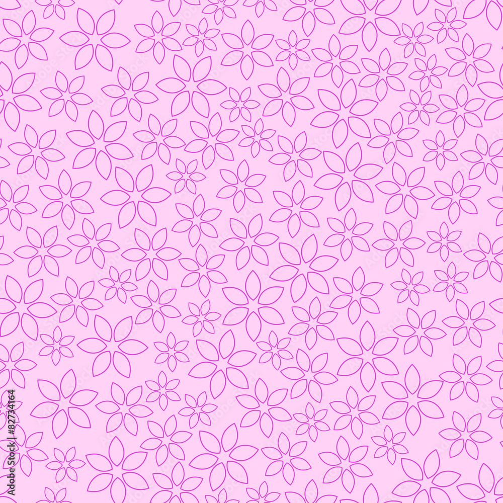 Seamless pattern with cartoon pink flowers Seamless pattern with cartoon pink flowers