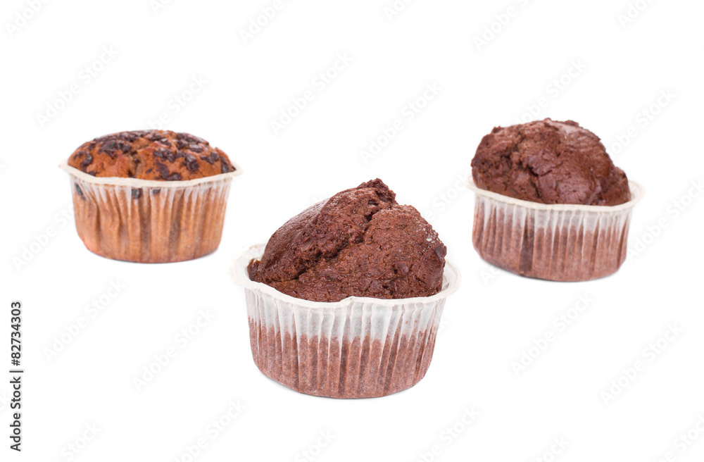 Muffins with chocolate.