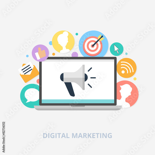 Digital marketing concept, vector illustration