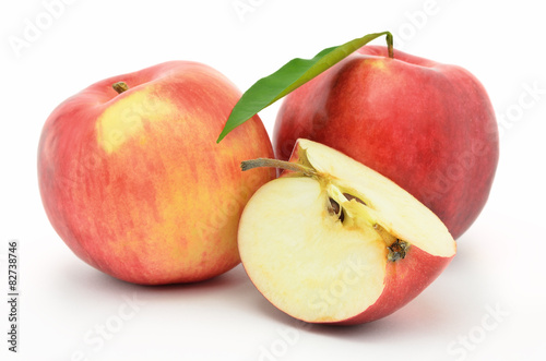 Red, ripe apples Jonagold isolated on white background